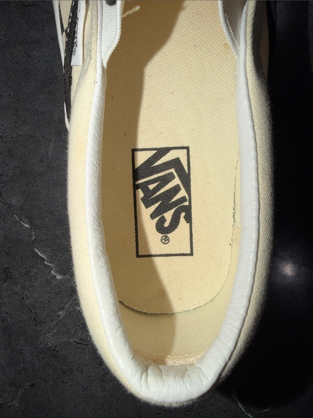 Vans Slip-On Checkerboard Shoe - Black & Cream LEFT SHOE ONLY NWOT - Picture 3 of 9